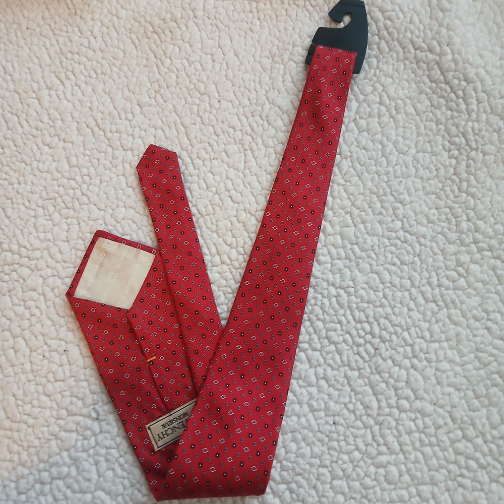 Givenchy Classic Red Tie with Geometric Design